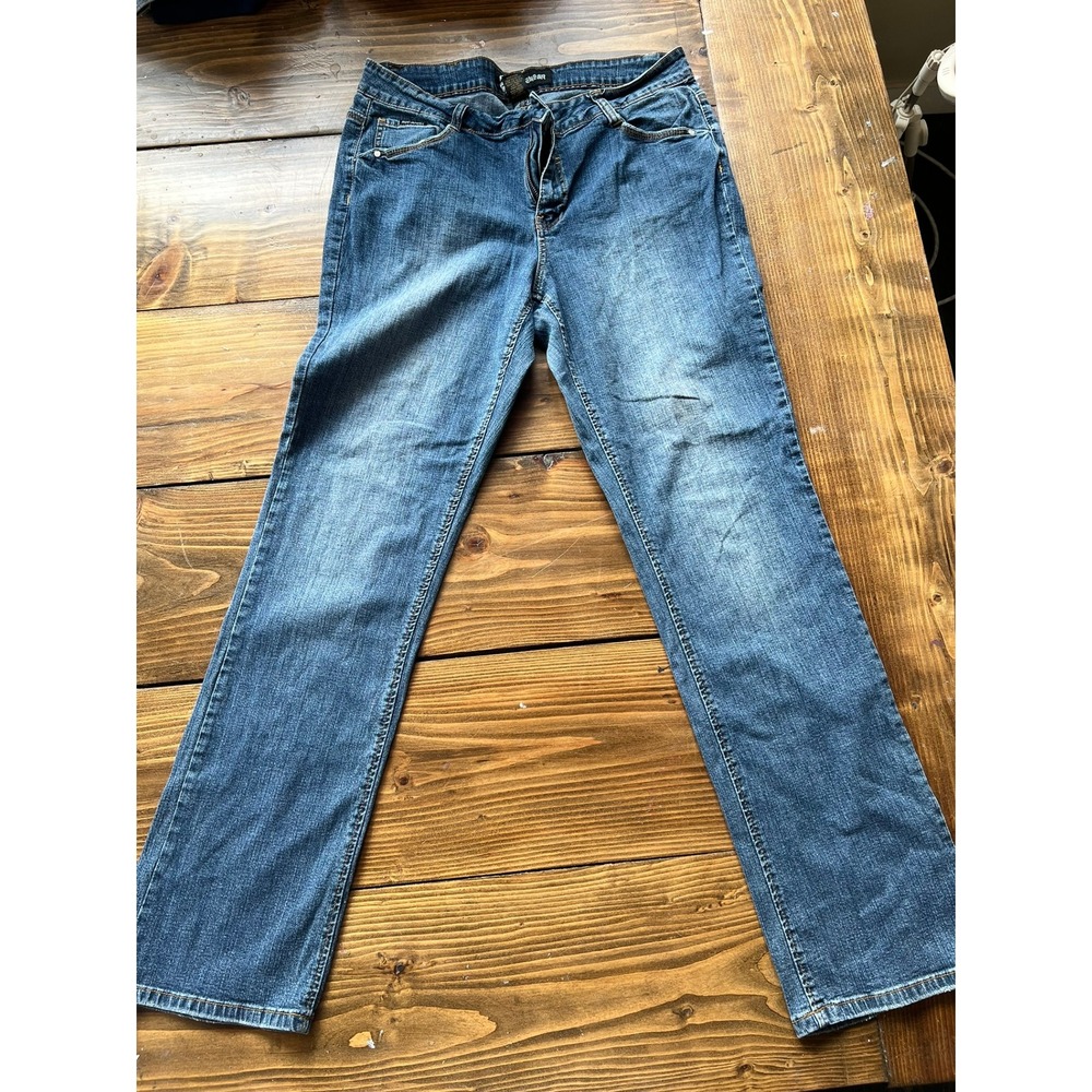 Rocawear Womens Straight Leg Jeans Blue Embroidered Tiger Y2K Size 18